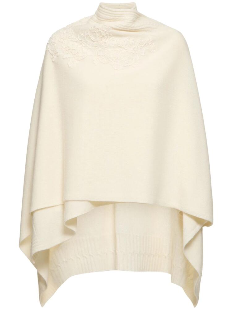 ERMANNO SCERVINO Embroidered Knit Cape Cardigan Cover