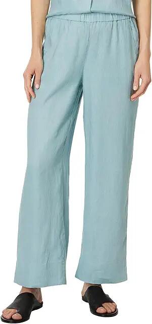 Eileen Fisher Petite Full Length Wide Leg Pant (Seafoam) Women's Dress Pants Cover