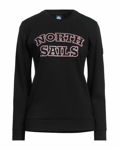 North Sails Woman T-shirt Black Cotton, Polyester Cover