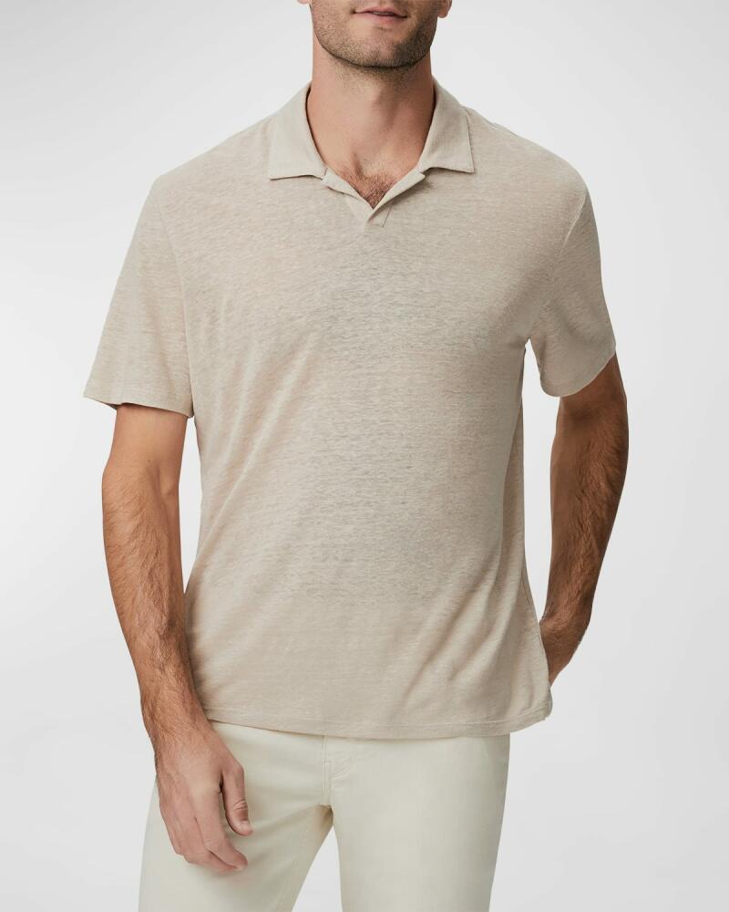 PAIGE Men's Shelton Linen Polo Shirt Cover