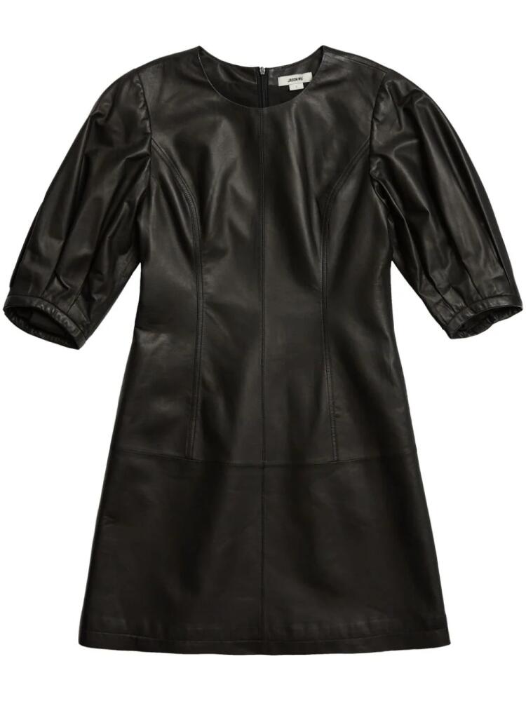 Jason Wu balloon-sleeves short leather dress - Black Cover