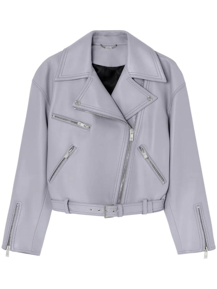 Versace leather biker jacket - Grey Cover