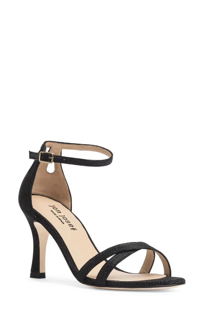 Jon Josef Kimmy Ankle Strap Sandal in Black Glitter Cover