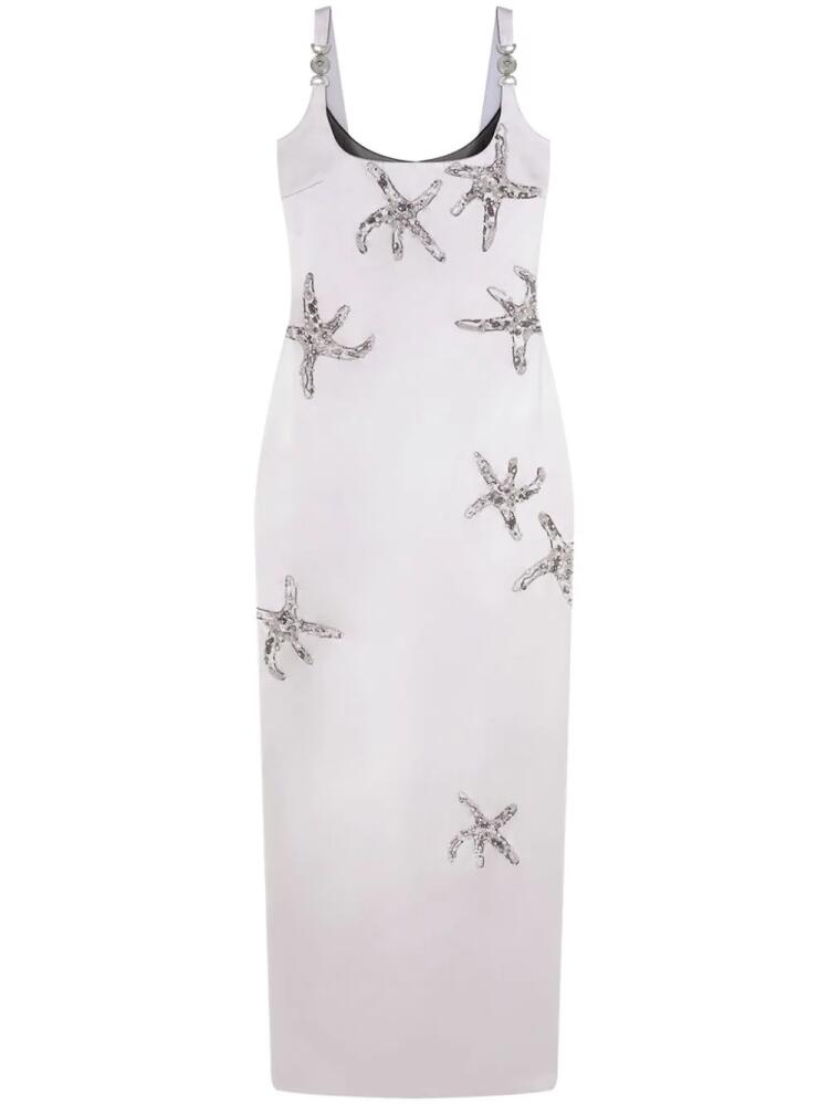 Versace embroidered silk satin gown - Grey Cover