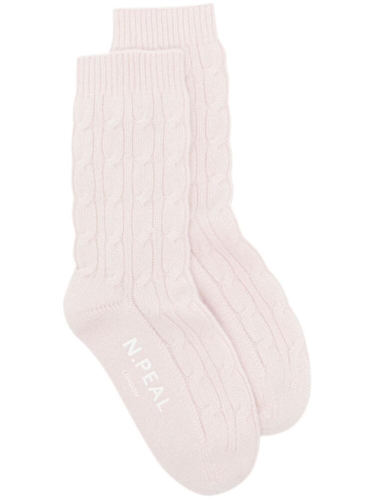 N.Peal cable house socks - Pink Cover