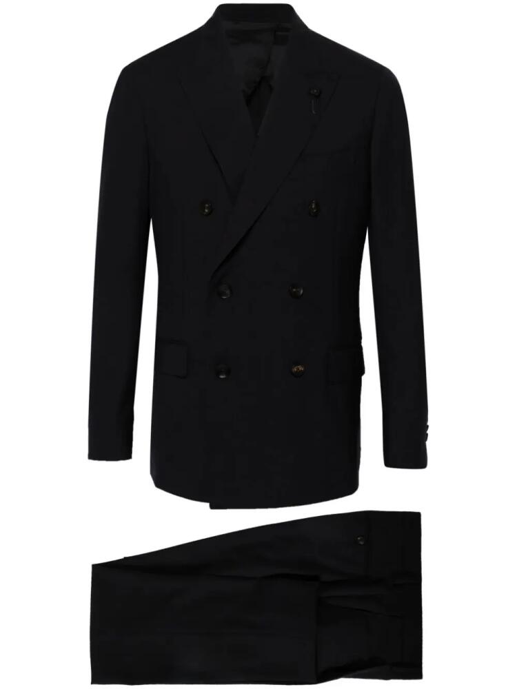 Lardini double-breasted wool suit - Blue Cover