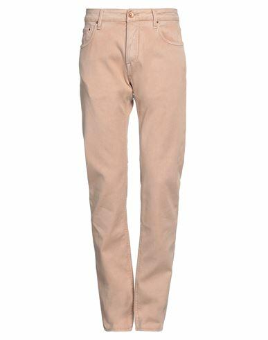 Hand Picked Man Pants Beige Cotton, Polyurethane Cover