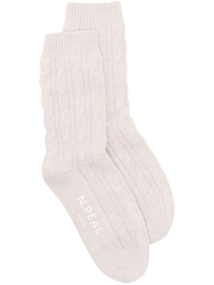 N.Peal cashmere house socks - Neutrals Cover