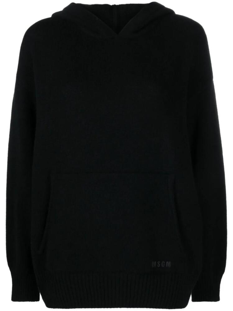 MSGM embroidered-logo wool-blend jumper - Black Cover