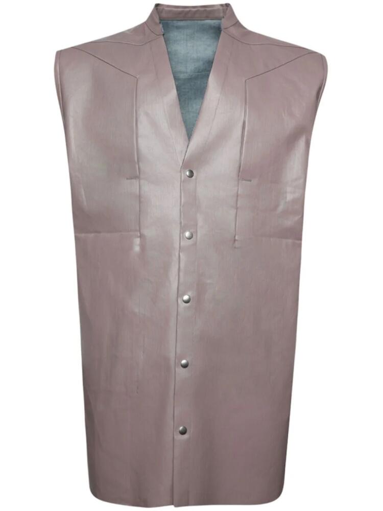 Rick Owens faux-leather sleeveless shirt - Pink Cover