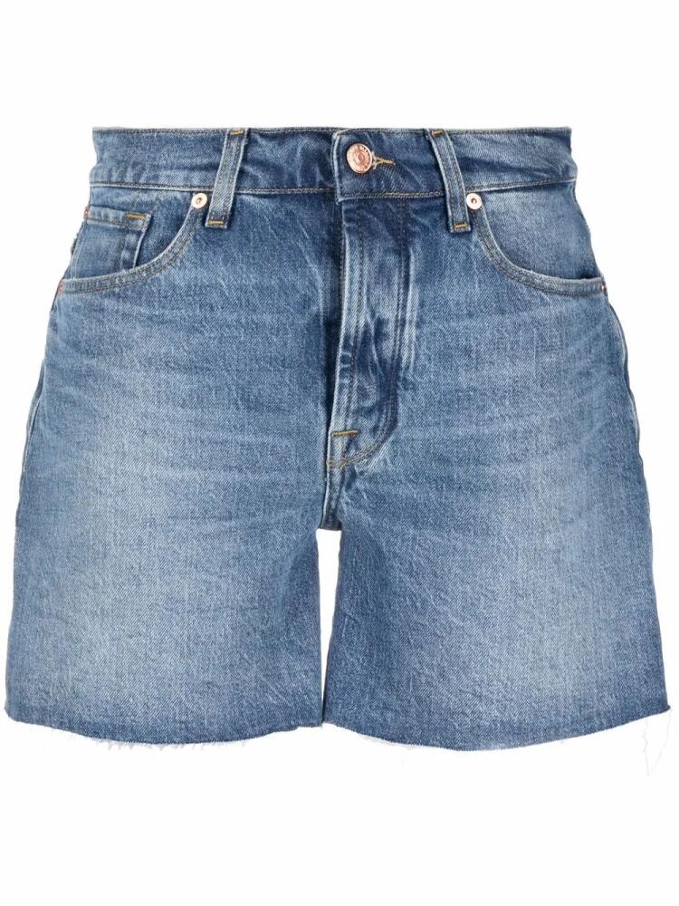 7 For All Mankind raw-cut denim shorts - Blue Cover