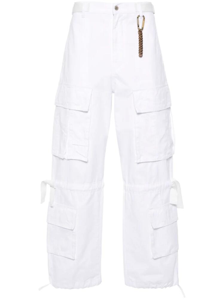 DARKPARK gabardine straight cargo pants - White Cover