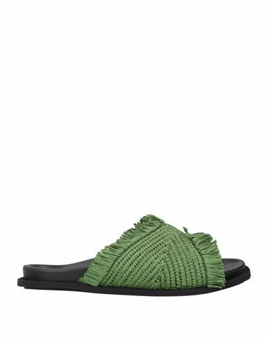 Inuikii Woman Sandals Green Natural raffia Cover