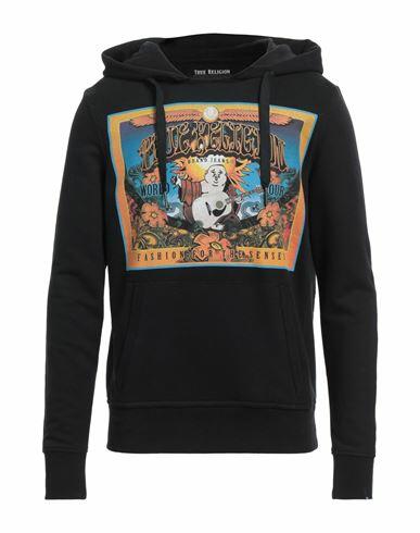 True Religion Man Sweatshirt Black Cotton, Polyester Cover