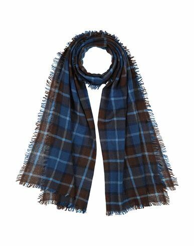 Franco Bassi Man Scarf Blue Wool, Cashmere Cover