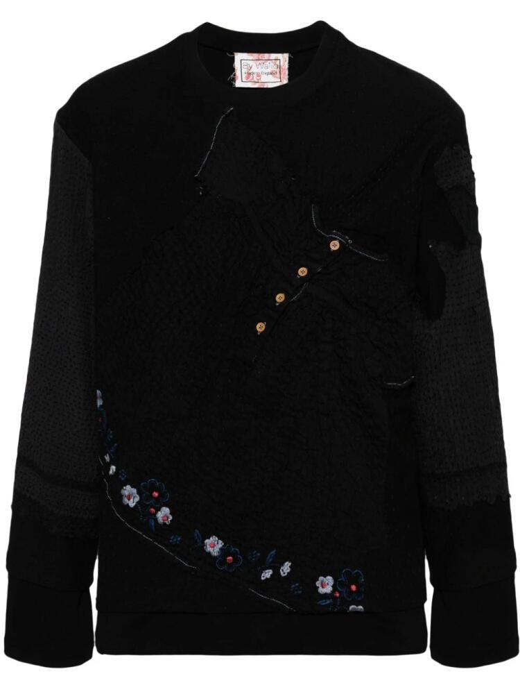 By Walid embroidered patchwork sweatshirt - Black Cover