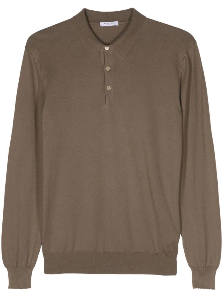 Boglioli long-sleeved polo shirt - Green Cover