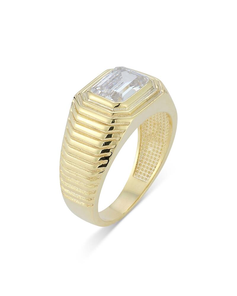 Aqua Cubic Zirconia Ribbed Dome Ring - Exclusive Cover