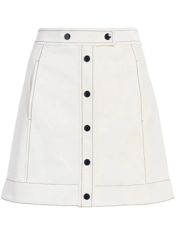 Cinq A Sept Ciara contrast-stitch miniskirt - White Cover