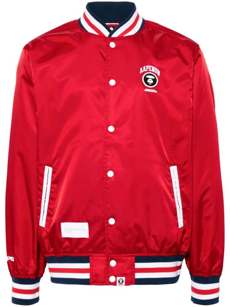 AAPE BY *A BATHING APE® stripe-trim bomber jacket - Red Cover