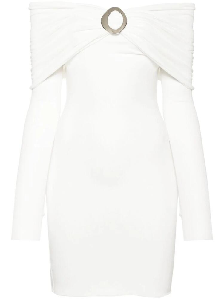 MANURI off-shoulder knitted mini dress - White Cover