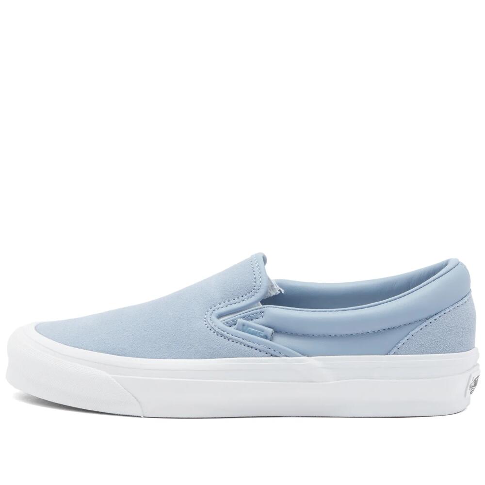 Vans Vault Men's Vans UA OG Classic Slip-On LX Sneakers in Suede Leather Dusty Blue Cover