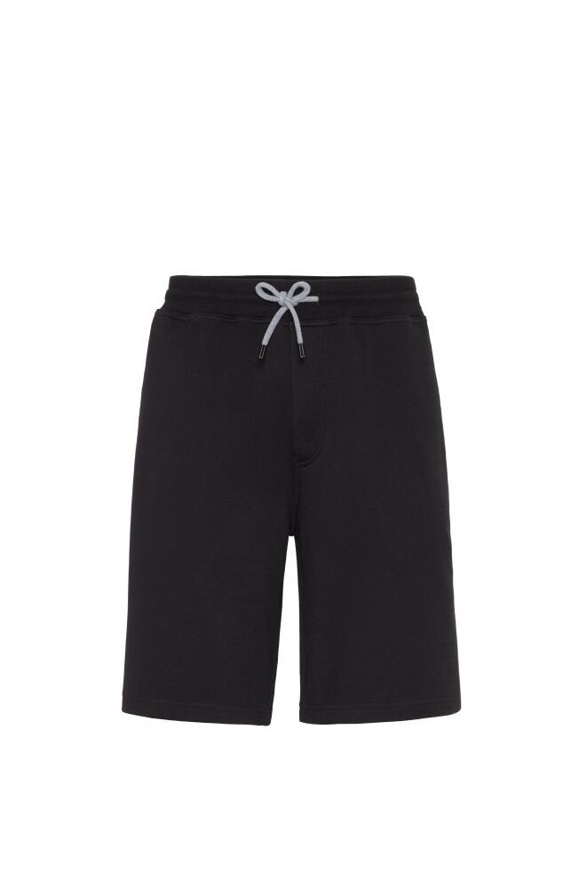 Brunello Cucinelli Cotton, cashmere and silk French terry double cloth Bermuda shorts in Black Cover