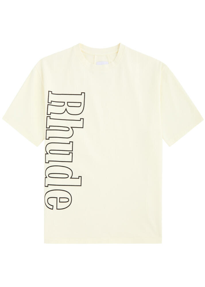 Rhude Logo-print Cotton T-shirt - White Cover