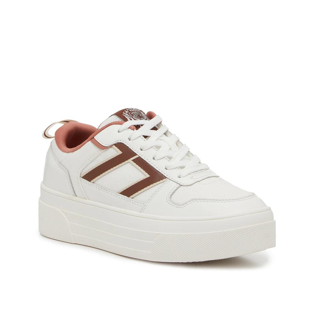 Le TIGRE Midtown Lo 2.0 Platform Sneaker | Women's | Bright White/Mahogany Fabric Cover