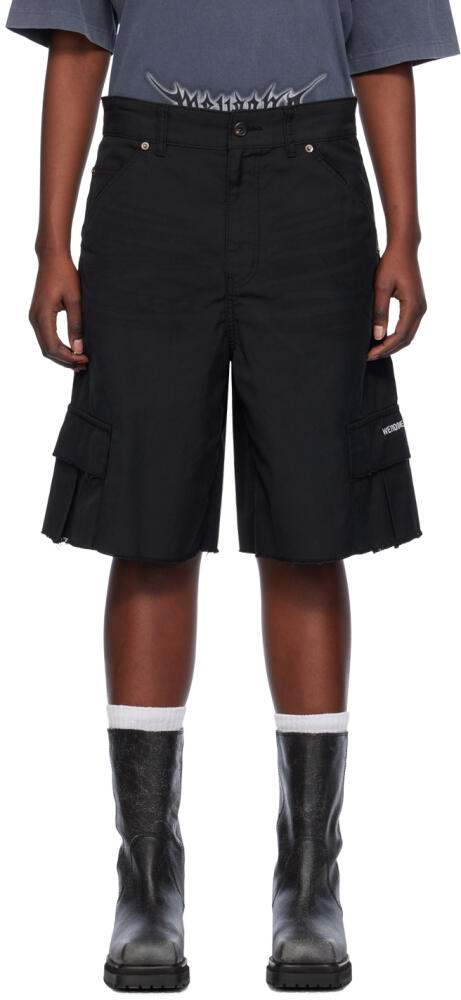 We11done Black Cropped Cargo Shorts Cover