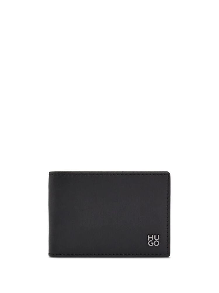 HUGO logo-plaque leather wallet - Black Cover