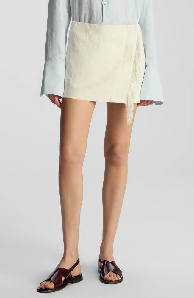 A. L.C. Kelley Linen Blend Wrap Miniskirt in Cream Cover