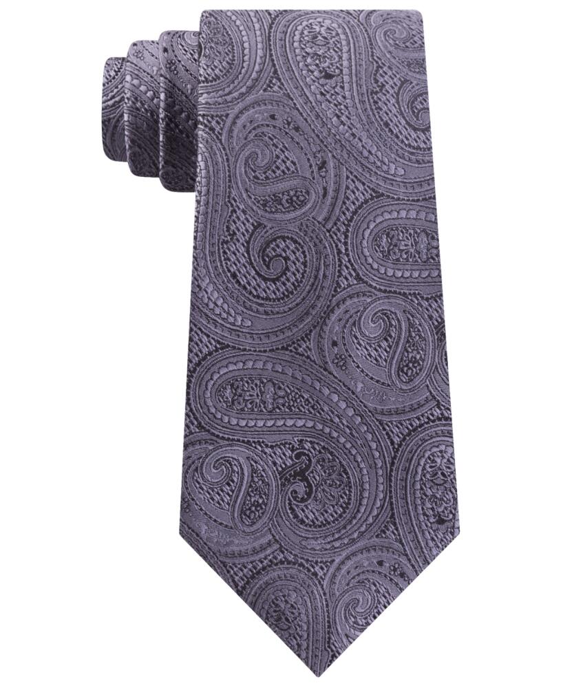 Michael Kors Men's Rich Texture Paisley Silk Tie - Charcoal Cover