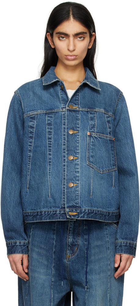 NEEDLES Blue Darted Denim Jacket Cover