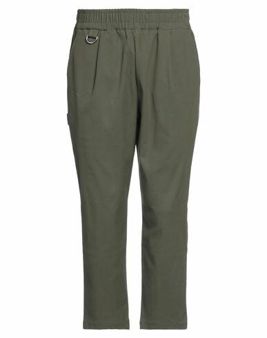 Family First Milano Man Pants Military green Cotton, Nylon, Elastane Cover