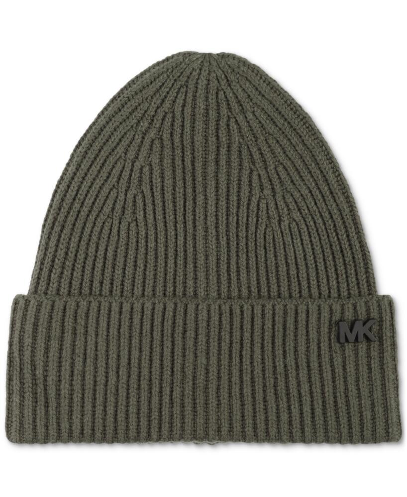 Michael Kors Men's Fisherman Ribbed-Cuff Beanie - Olive Cover