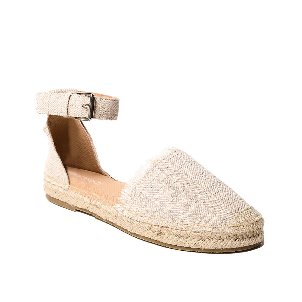 Minnetonka Prima Espadrille Flat | Women's | Tan Herringbone Print Cover