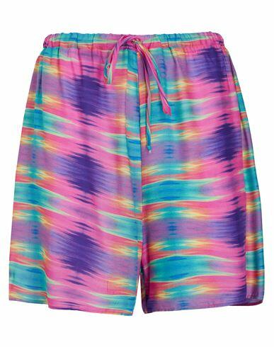 8 By Yoox Printed Pull-on Shorts_beach Cover-up Woman Beach shorts and pants Fuchsia Viscose Cover