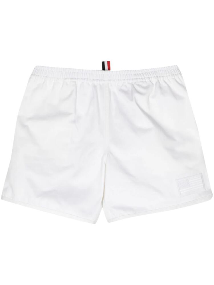 Thom Browne elasticated-waist cotton shorts - White Cover