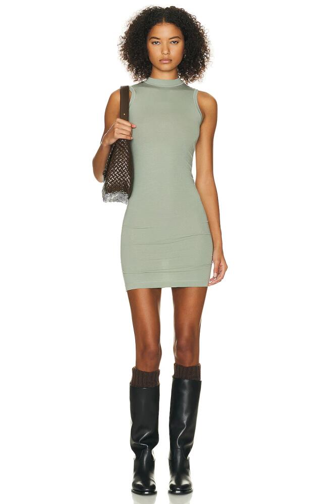 Helsa Jersey Mock Neck Mini Dress in Sage Cover