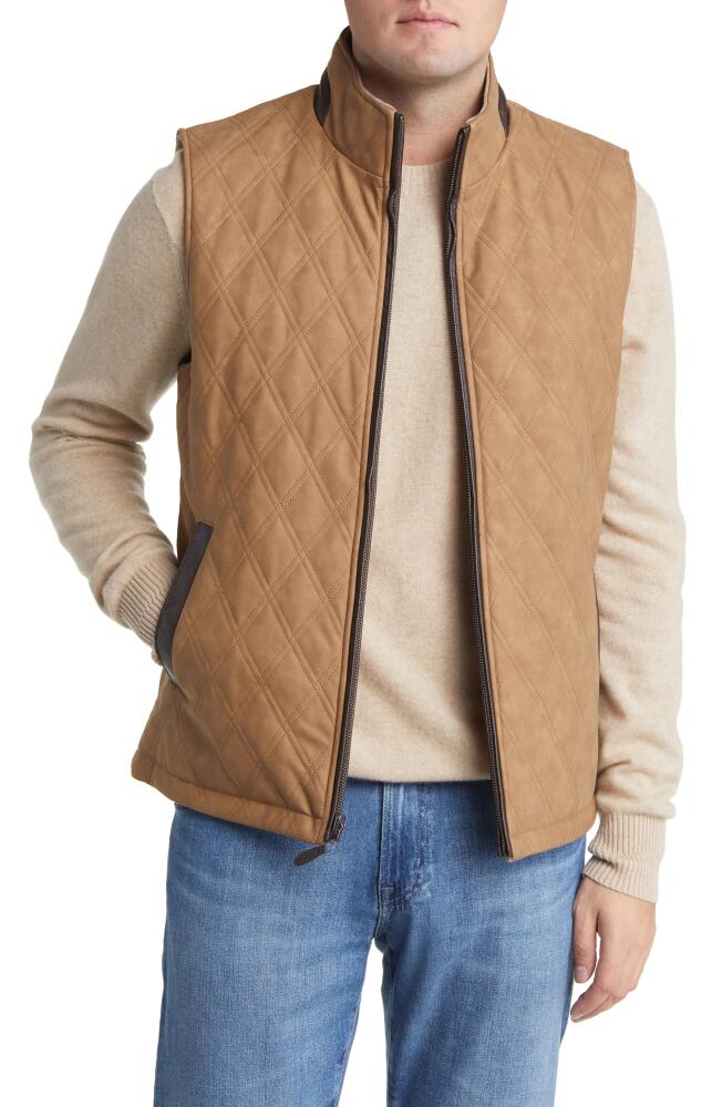 Johnston & Murphy Reversible Quilted Vest in Camel/Light Brown Cover