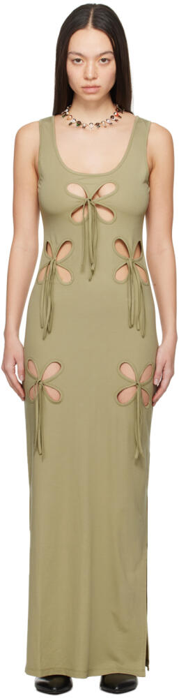 J.Kim Khaki Staple Petal Maxi Dress Cover