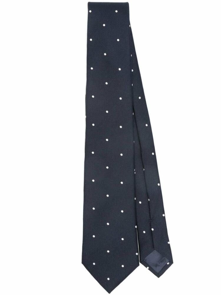 Emporio Armani polka-dot silk tie - Blue Cover