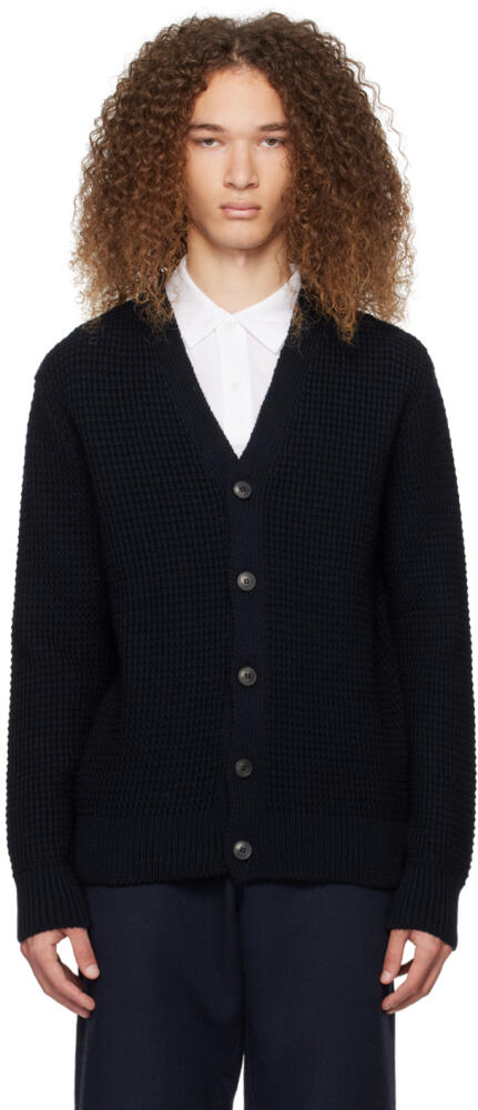 Sunspel Navy Y-Neck Cardigan Cover