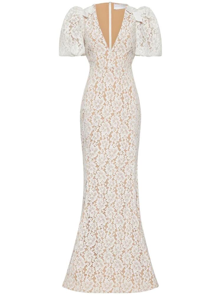 Rebecca Vallance Floria floral-lace detail gown - White Cover