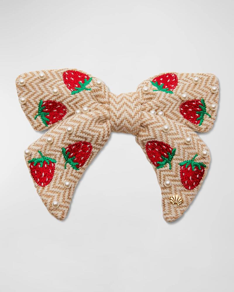 Lele Sadoughi Pearly Strawberry Bow Barrette Cover