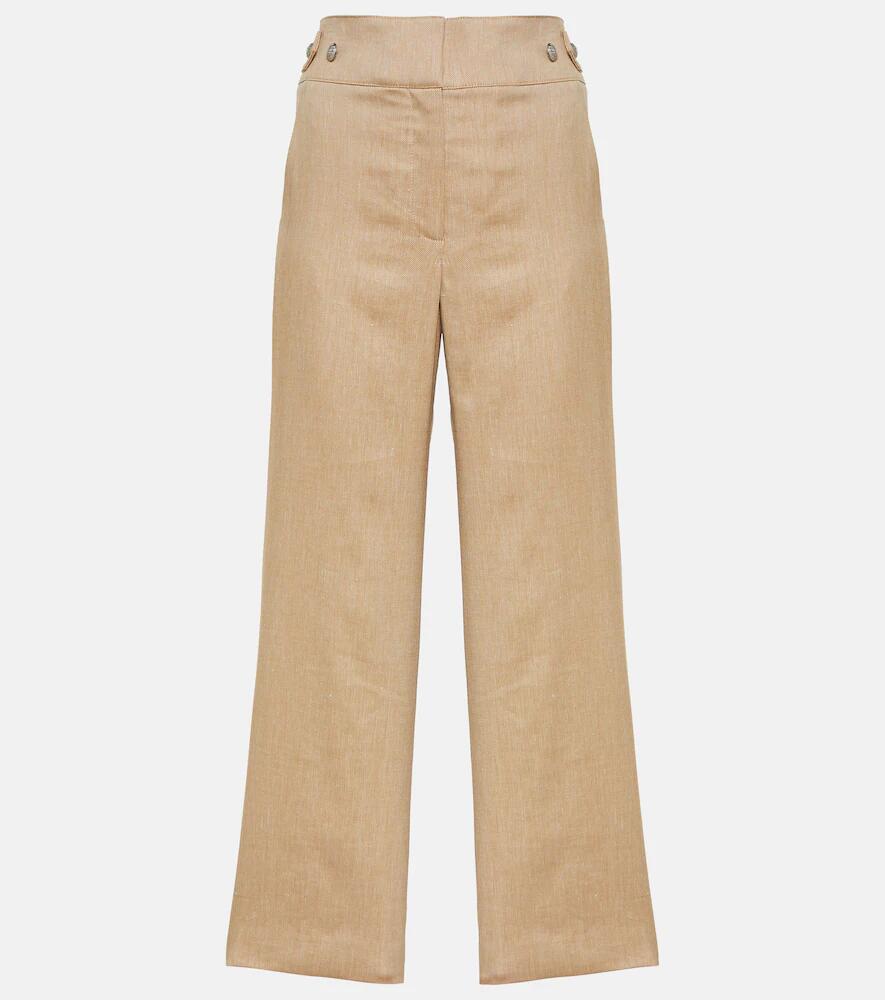 Veronica Beard Aubrie linen-blend cropped pants Cover