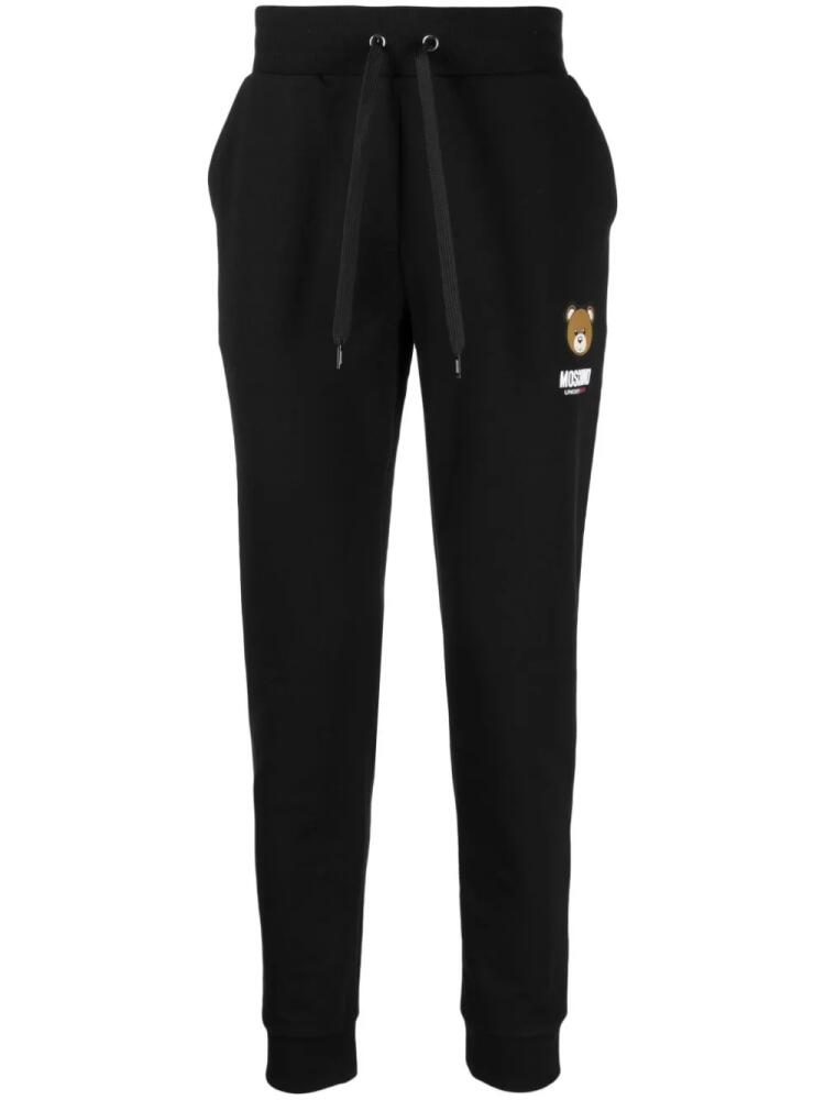 Moschino logo-patch track pants - Black Cover