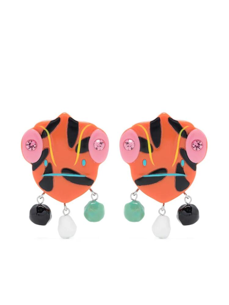 Bimba y Lola abstract-print sculpted earrings - Orange Cover