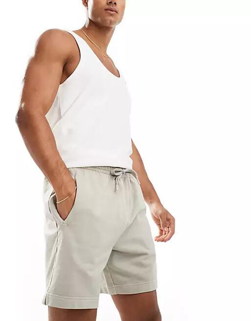 ASOS 4505 Icon 7 inch training sweat shorts with quick dry in washed taupe-Neutral Cover